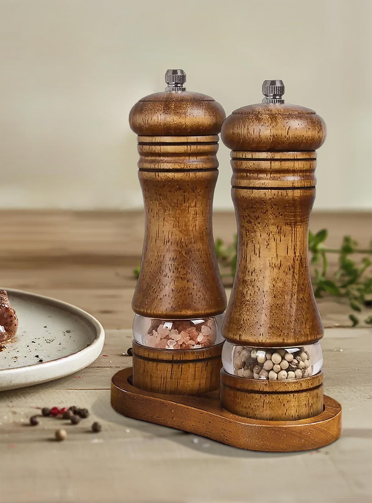 Мельницы для специй деревянные OnePro из натурального дуба с регулируемым помолом 2 шт. Коричневый 73819 - фото 2 Мельницы для специй деревянные OnePro из натурального дуба с регулируемым помолом 2 шт. Коричневый 73819 - фото 2