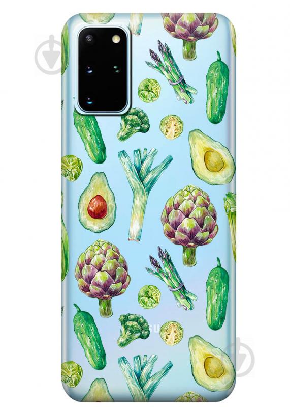 Прозрачный силиконовый чехол iSwag для Samsung Galaxy S20 Plus Полезная еда (M1126)