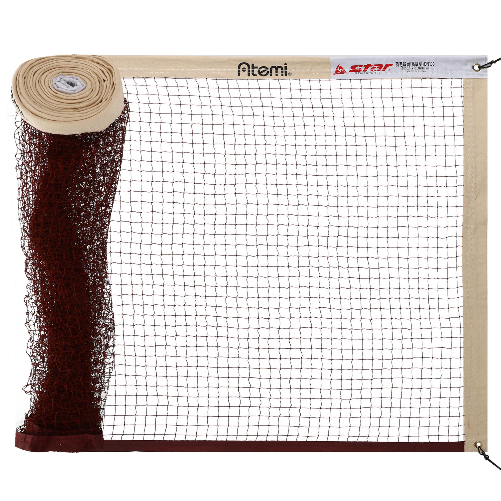 Сетка для бадминтона STAR DN100 ячейка 2х2 см 6,1x0,76 м 0,7 мм Красный/Белый (DN100)