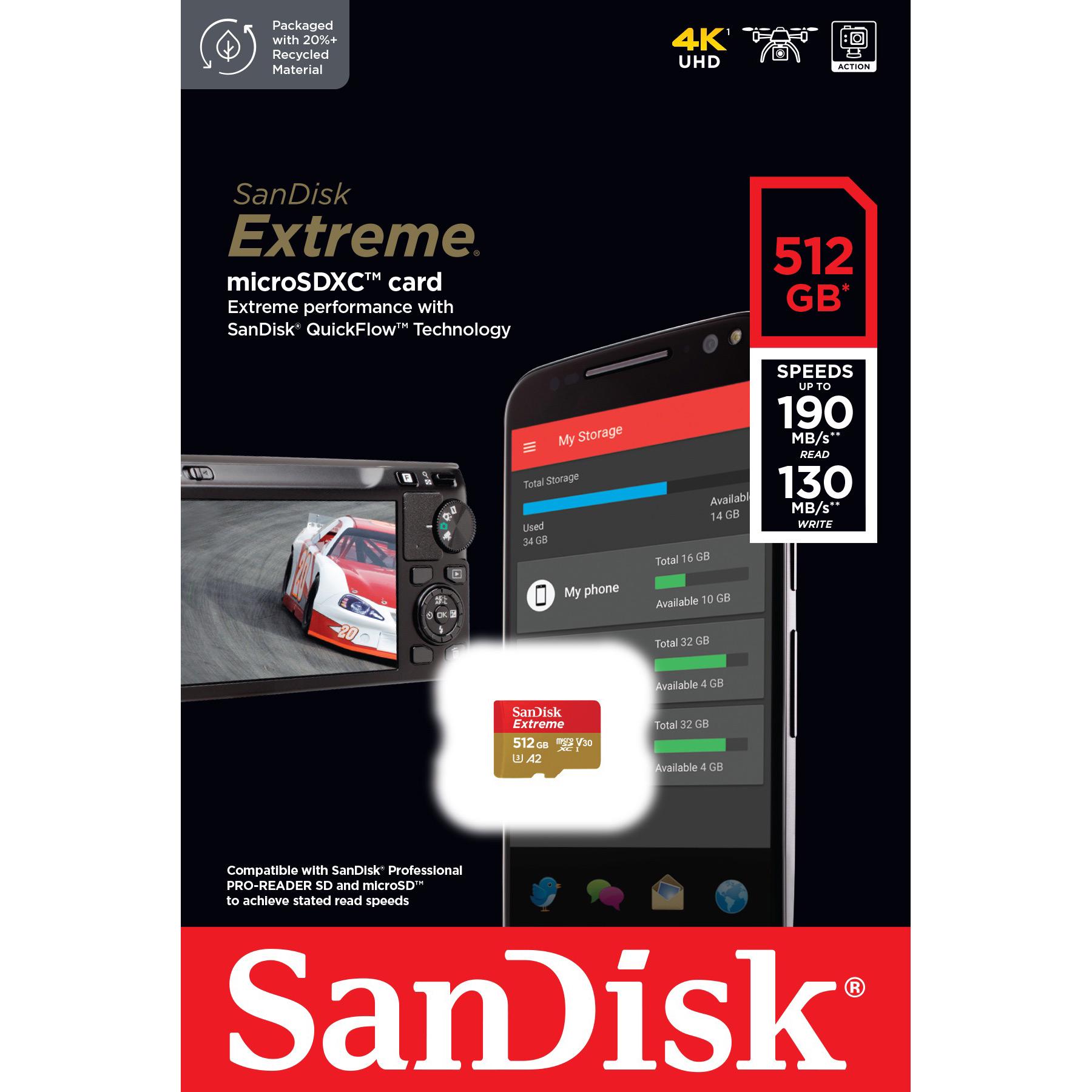Карта памяти SanDisk microSDXC Extreme 512GB UHS-I U3 V30 A2 (SDSQXAV-512G-GN6MN) - фото 3 Карта памяти SanDisk microSDXC Extreme 512GB UHS-I U3 V30 A2 (SDSQXAV-512G-GN6MN) - фото 3
