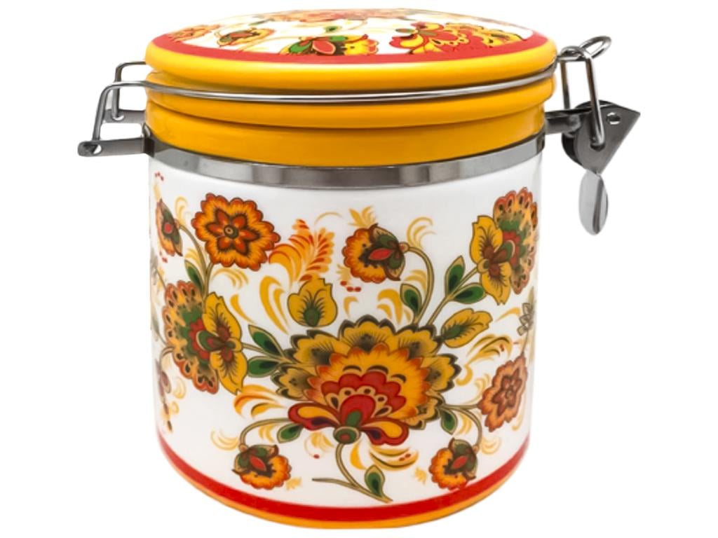 Емкость для сыпучих продуктов Цветочная роспись 10х9,5 см 500 мл (MSN-630-16-1)