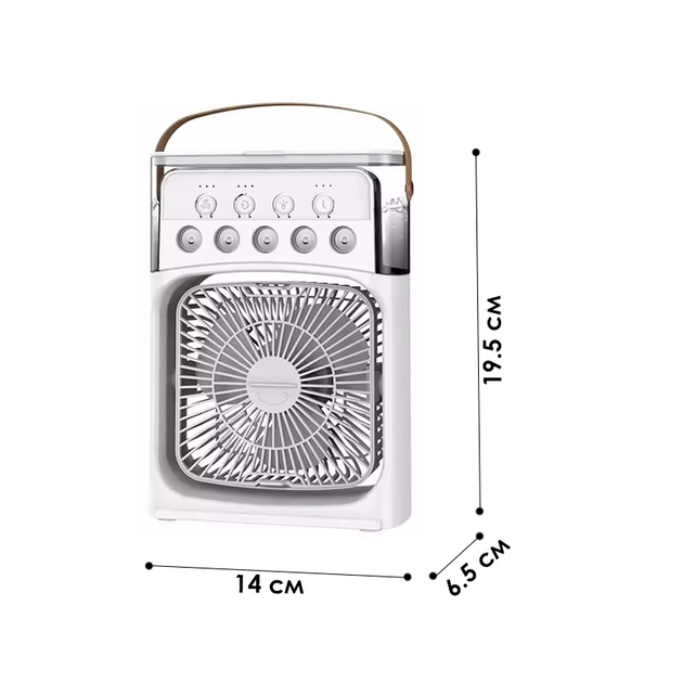 Міні-вентилятор портативний Lesko Mini Cooling Fan USB з функцією зволоження повітря White (lesko cooling) - фото 6