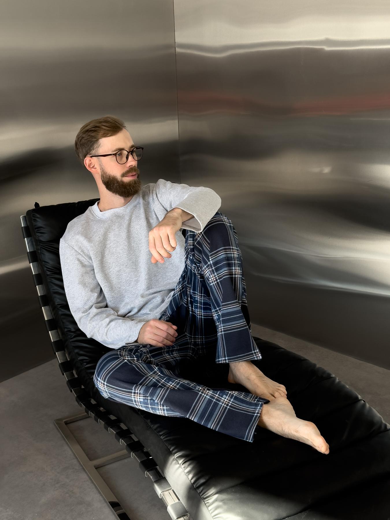 Пижама Скандинавия теплая с начесом в клетку брюки/лонгслив 3XL Сине-голубой (KMW06/2) Пижама Скандинавия теплая с начесом в клетку брюки/лонгслив 3XL Сине-голубой (KMW06/2)