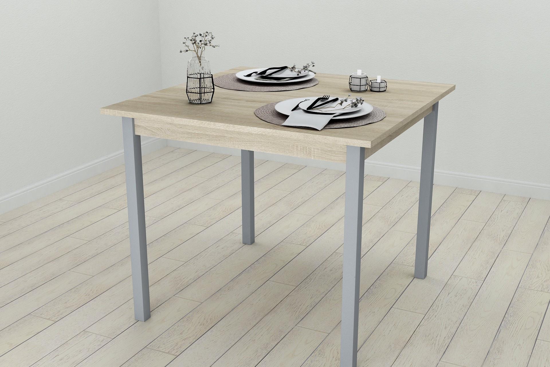 Обеденный стол Ferrum-decor Диего ДСП 16 мм 75x80x80 см Серый/Сонома (FRD-106306)