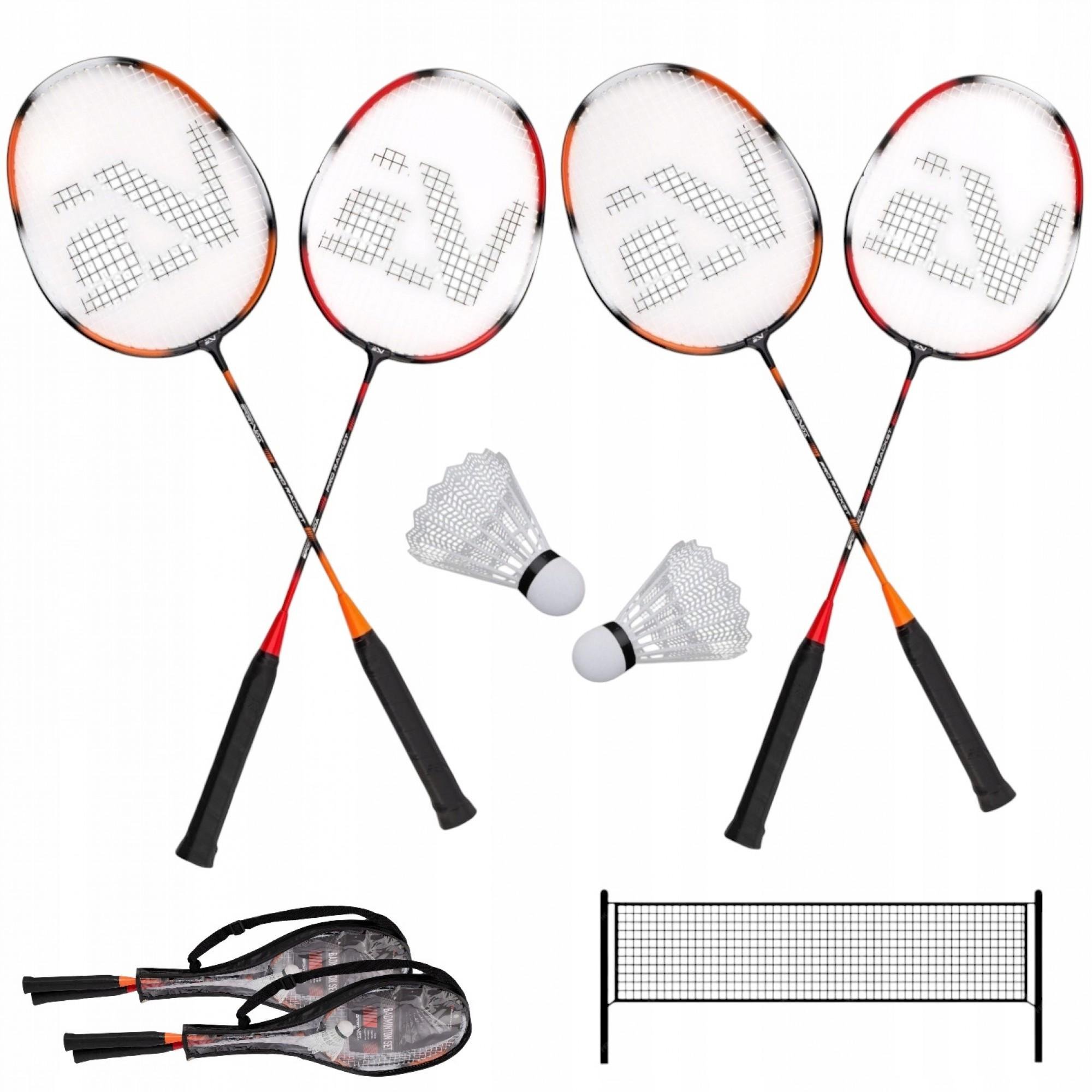 Набор для бадминтона SportVida Pro 4 шт. ракетки 2шт. воланы/сетка (SV-SE0003)