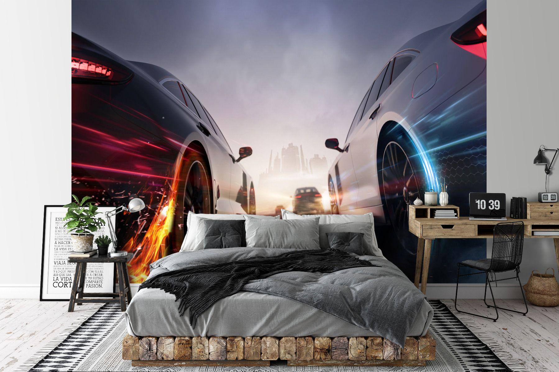 Фотообои 3D флизелиновые Consalnet Спортивные автомобили Игры Уличные гонки 368х254 см (14186V8)