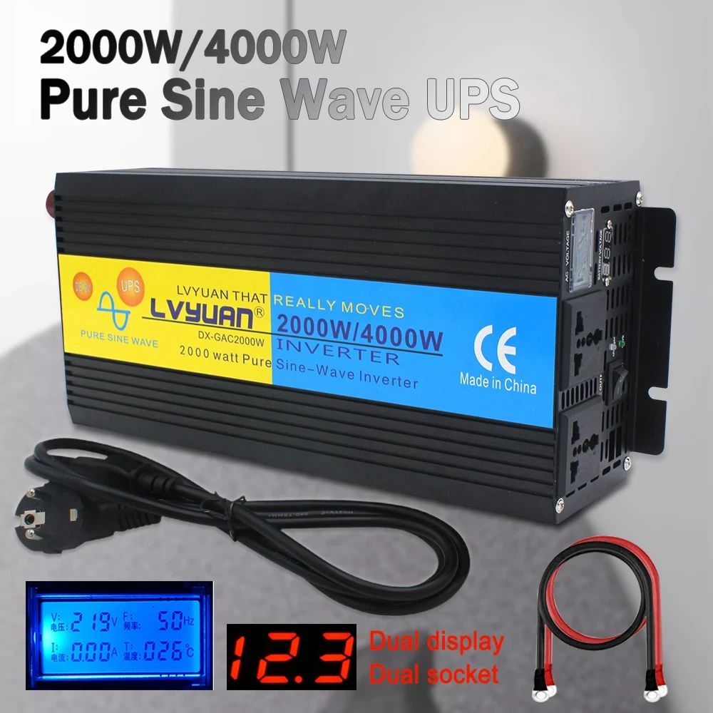 Инвертор с зарядкой ИБП 12 в 220В 4000 Вт чистая синусоида - фото 4 Инвертор с зарядкой ИБП 12 в 220В 4000 Вт чистая синусоида - фото 4