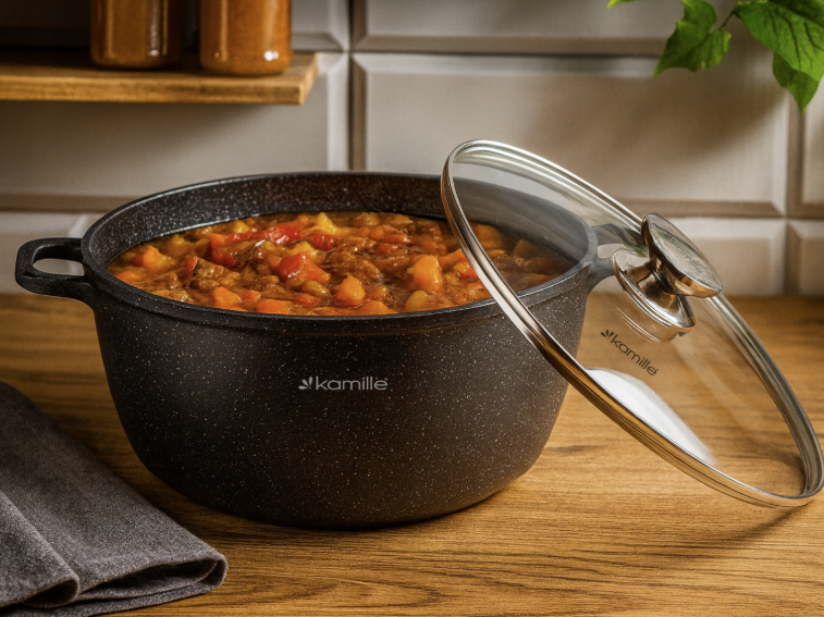 Каструля Kamille з литого алюмінію з кришкою та антипригарним покриттям 8 л (4480) - фото 7 Каструля Kamille з литого алюмінію з кришкою та антипригарним покриттям 8 л (4480) - фото 7