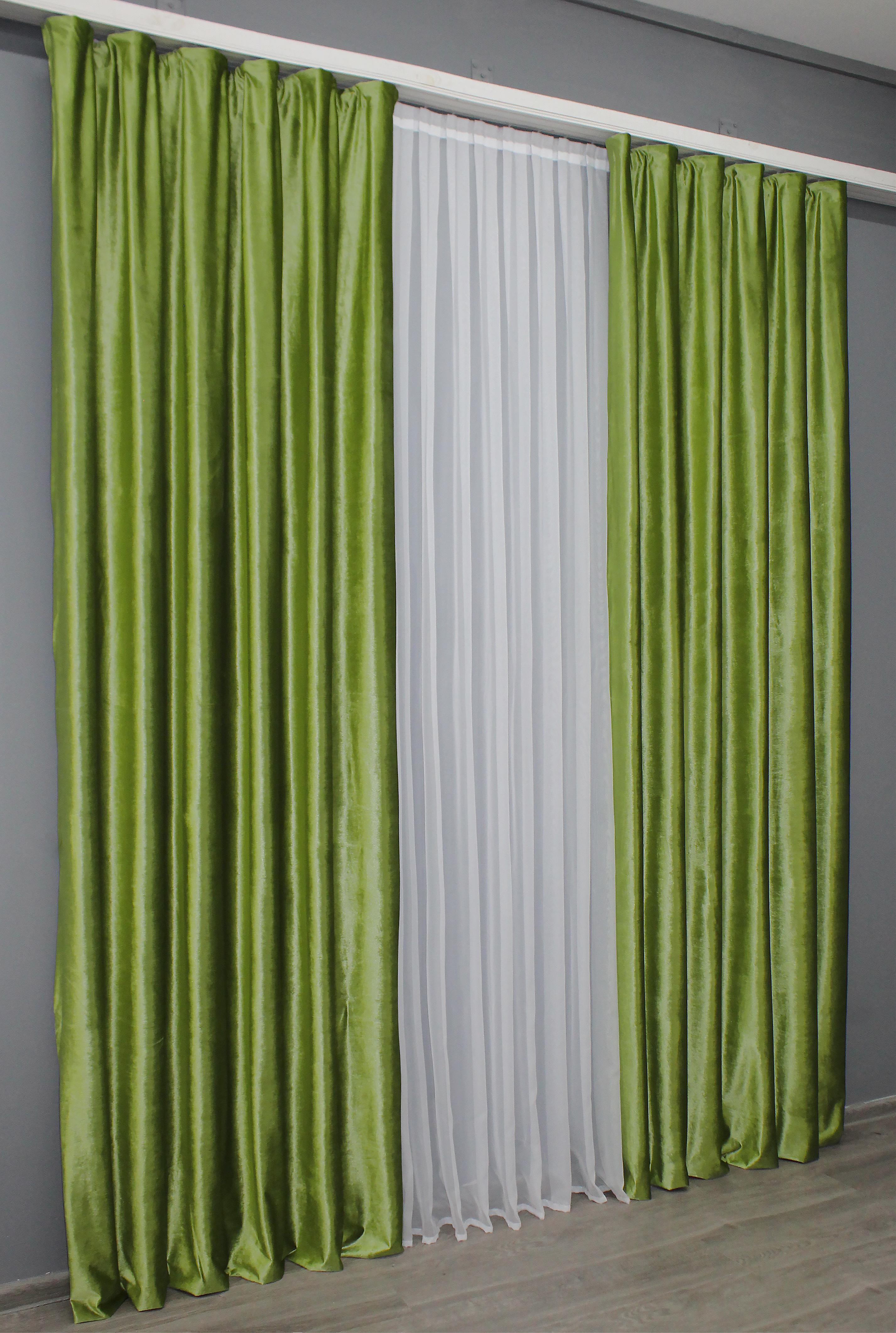 Комплект штор VR-Textil № 902ш оксамит 100х280 см 2 шт. Салатовий (31-806) - фото 3 Комплект штор VR-Textil № 902ш оксамит 100х280 см 2 шт. Салатовий (31-806) - фото 3