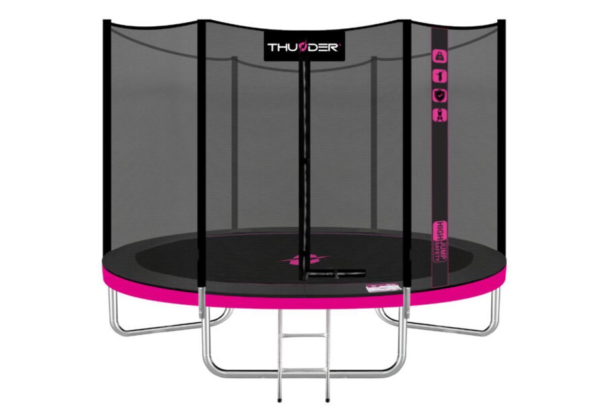 Батут с внутренней сеткой Thunder OUTSIDE PRO 8FT 244 см Black/Pink (62064)