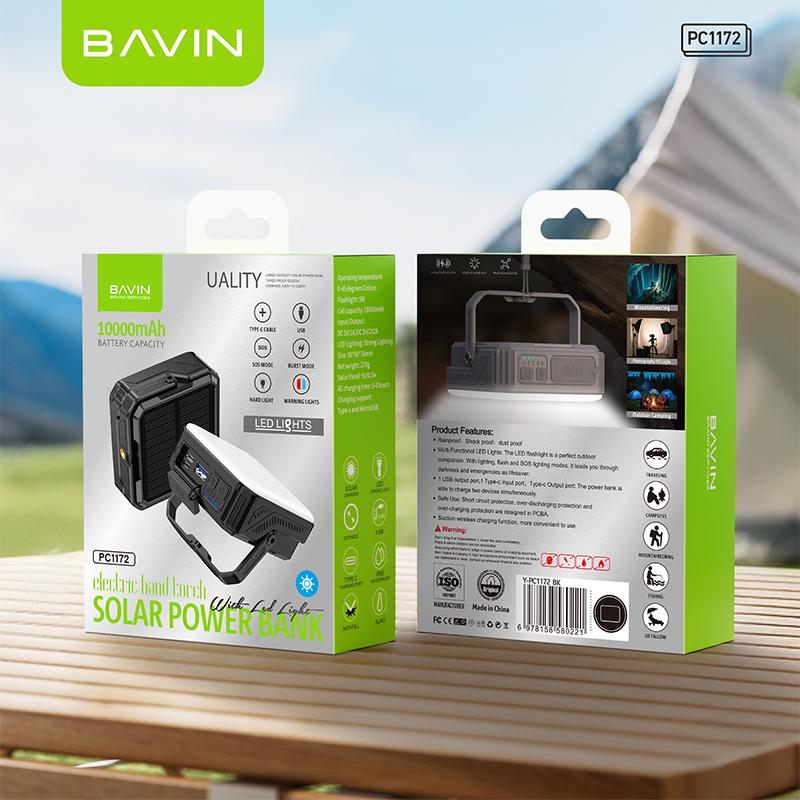 Повербанк BAVIN PC1172 SOLAR Led Lights 10000 mAh White (Y-PC1172 WH) - фото 10