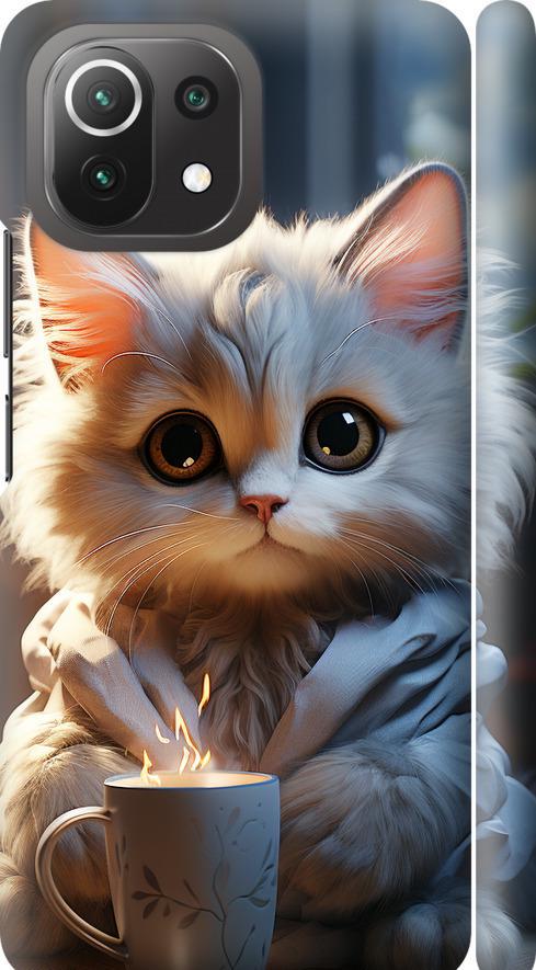 Чохол на Xiaomi Mi 11 Lite Білий кіт (5646m-2281-42517)