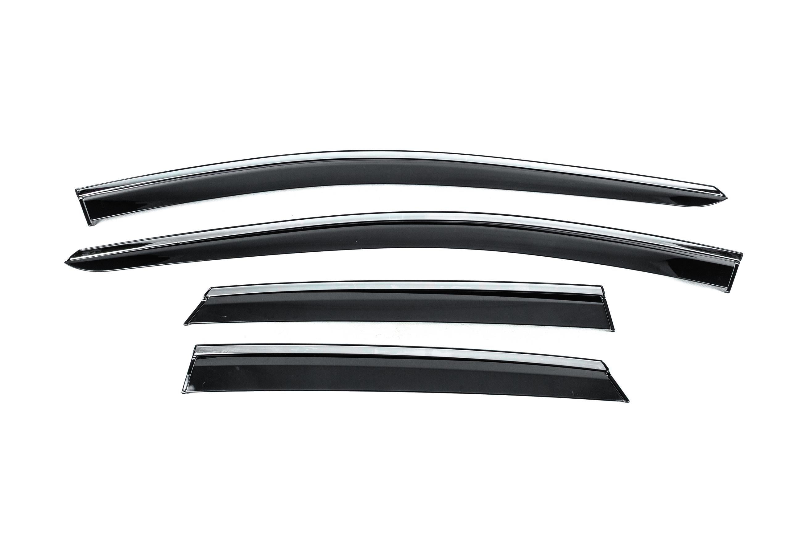 Ветровики с хромированным молдингом Niken Luxury для Volkswagen ID.7 2023-гг. поликарбонат 4 шт. Черный (185938) Ветровики с хромированным молдингом Niken Luxury для Volkswagen ID.7 2023-гг. поликарбонат 4 шт. Черный (185938)