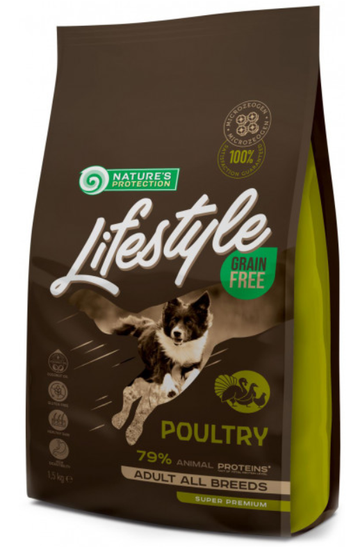 Корм для собак Nature's Protection Lifestyle Grain Free Poultry All Breeds 1,5 кг