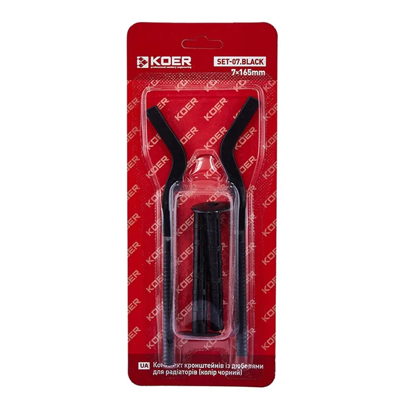 Комплект кронштейнів KOER SET-07 із дюбелями 7x165 мм Black (OL-KR5189) Комплект кронштейнів KOER SET-07 із дюбелями 7x165 мм Black (OL-KR5189)