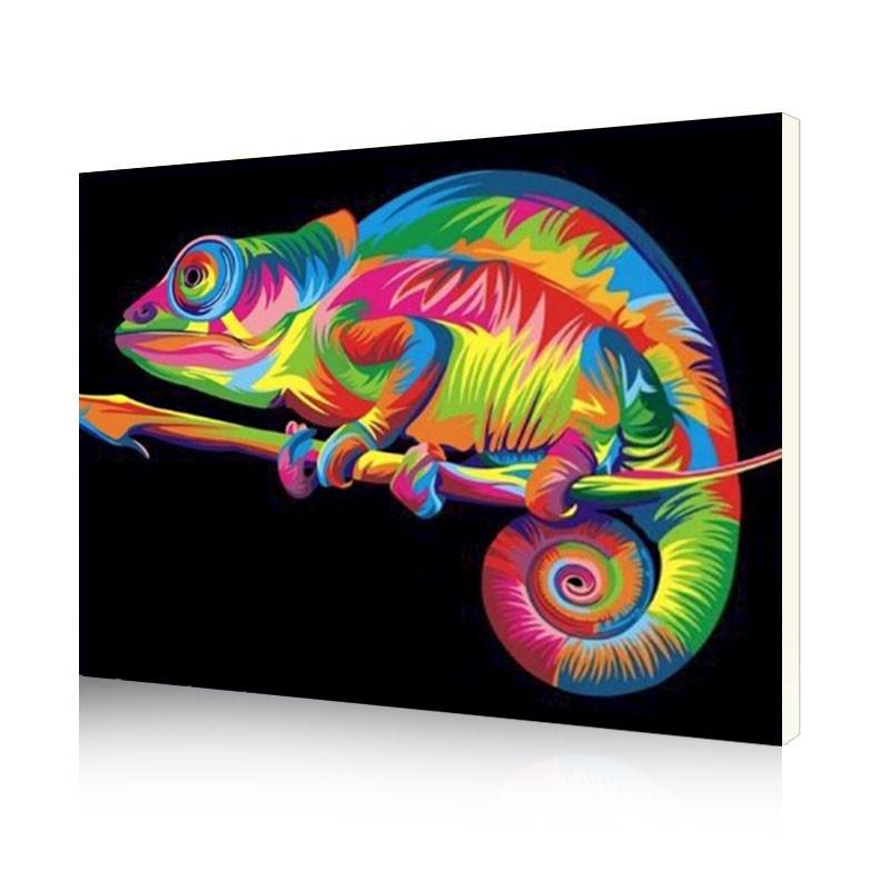 Картина за номерами Lesko DIY X1141 "Райдужний хамелеон"