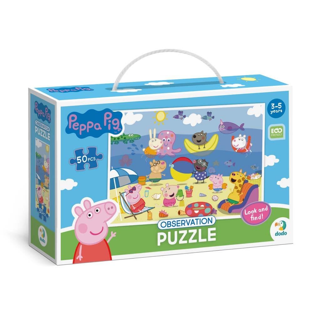 Пазл обсерваційний картонний дитячий Dodo Peppa Pig Літні Канікули 50 деталей