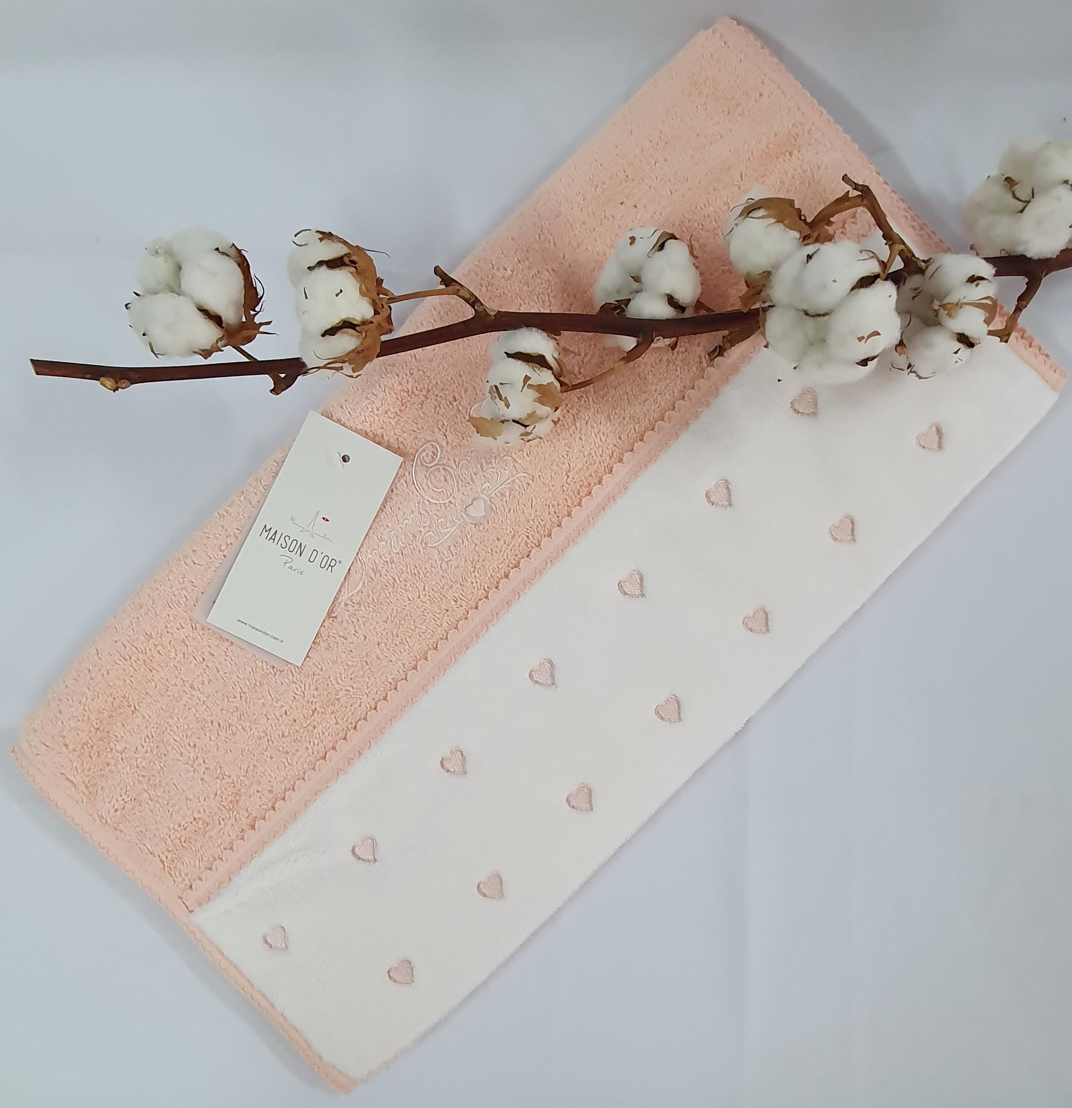 Полотенце Maison D'or Lavoine Hearts 85x150 Salmon (03MD33Ch09)