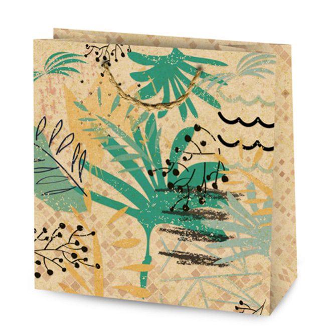 Пакет подарочный крафт Flora микс 16х7,5х16 см 10 шт. (8458) - фото 4