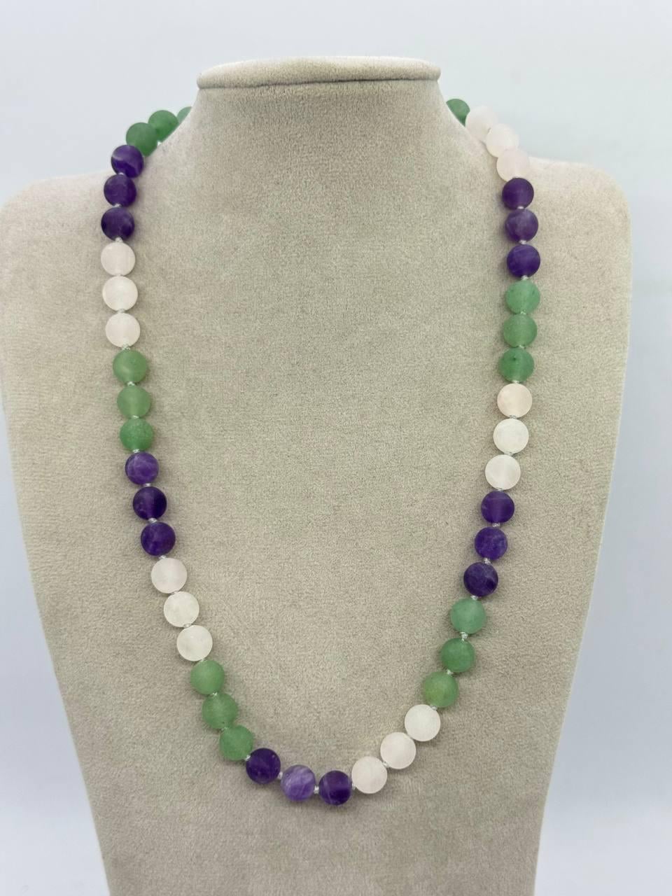 Бусы из кварцевого микса 8 мм 46 см Комбинированный (12896)