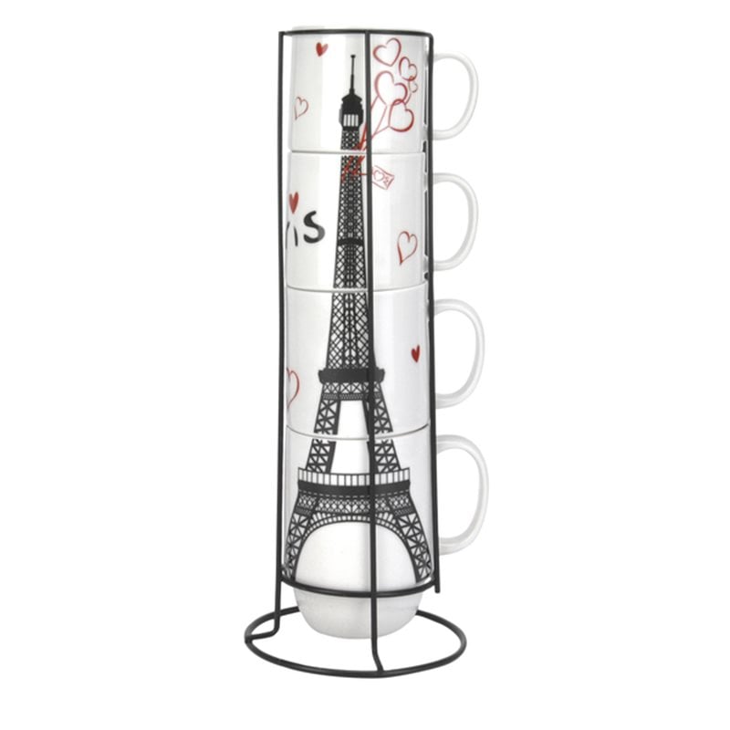 Набор чашек Limited Edition Paris на металлической подставке 4х420 мл (B1163-09359-4)