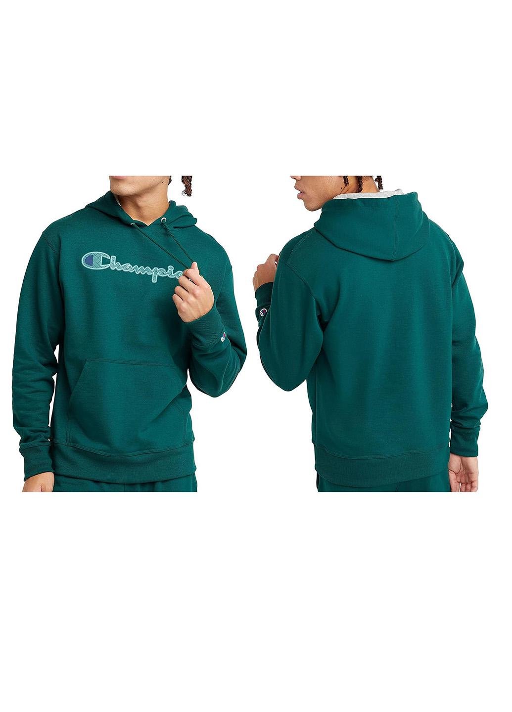 Толстовка мужская Champion Powerblend Fleece Pullover Hoodie 2 M Green (HBGF89H-2-M) - фото 3