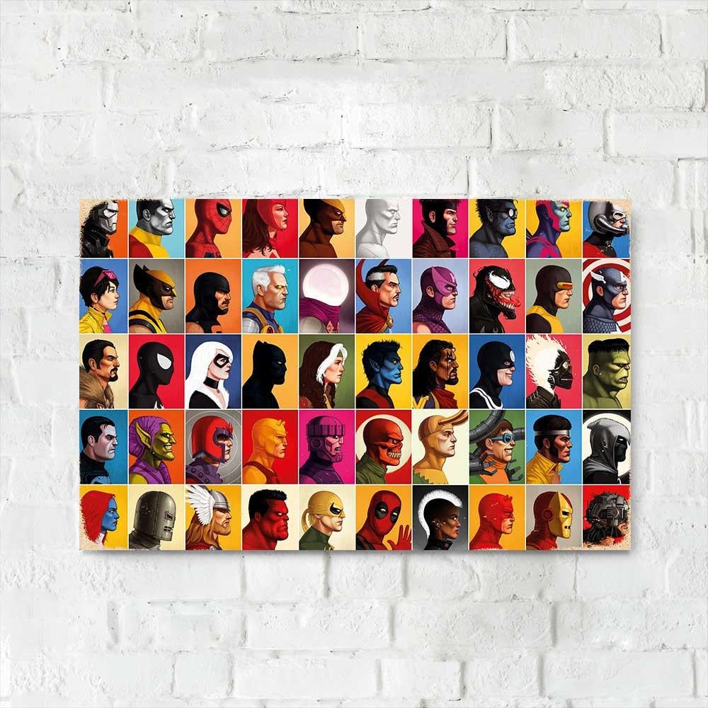 Постер настенный из дерева TheGravix Marvel Heroes 57х37 см (2858567364)