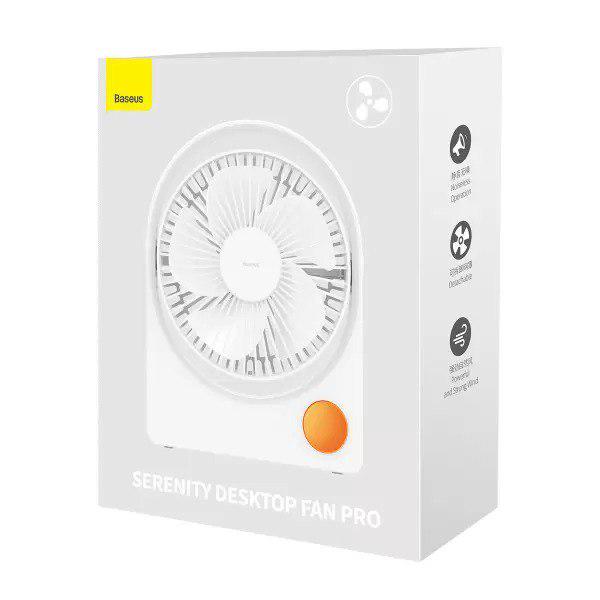 Вентилятор портативний BASEUS Serenity Desktop Fan Pro акумуляторний 2000 mAh (ACJX000002) White