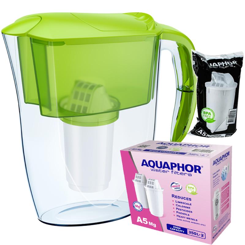 Фильтр-кувшин Аквафор Смайл А5 два модуля А5Mg Магний Лимонный (555622)