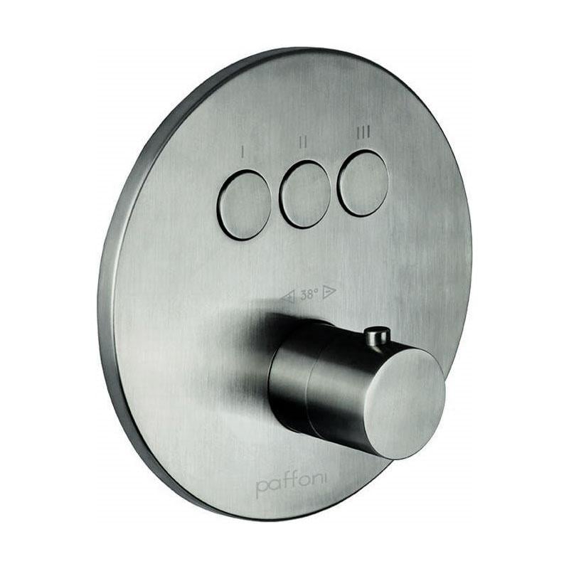 Термостат для душа Paffoni Compact box скрытого монтажа на 3 потребителя Steel (CPT019ST)