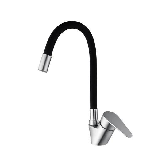 Смеситель для кухни MIXXUS NEO-011 Refl с силиконовым изливом Black (MI6558)