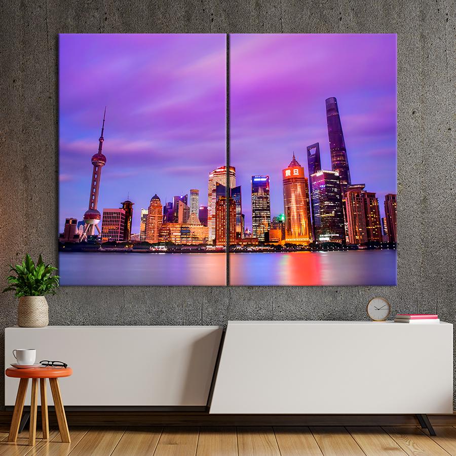 Настенний декор Панорамный вид на великолепный Шанхай 71x51 см (A864-2)