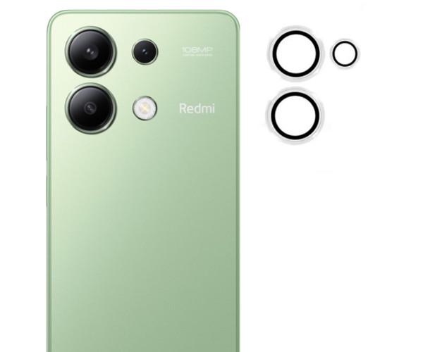 Защитное стекло с рамкой CD Pattern на заднюю камеру для Xiaomi Redmi Note 13 4G Серебряный