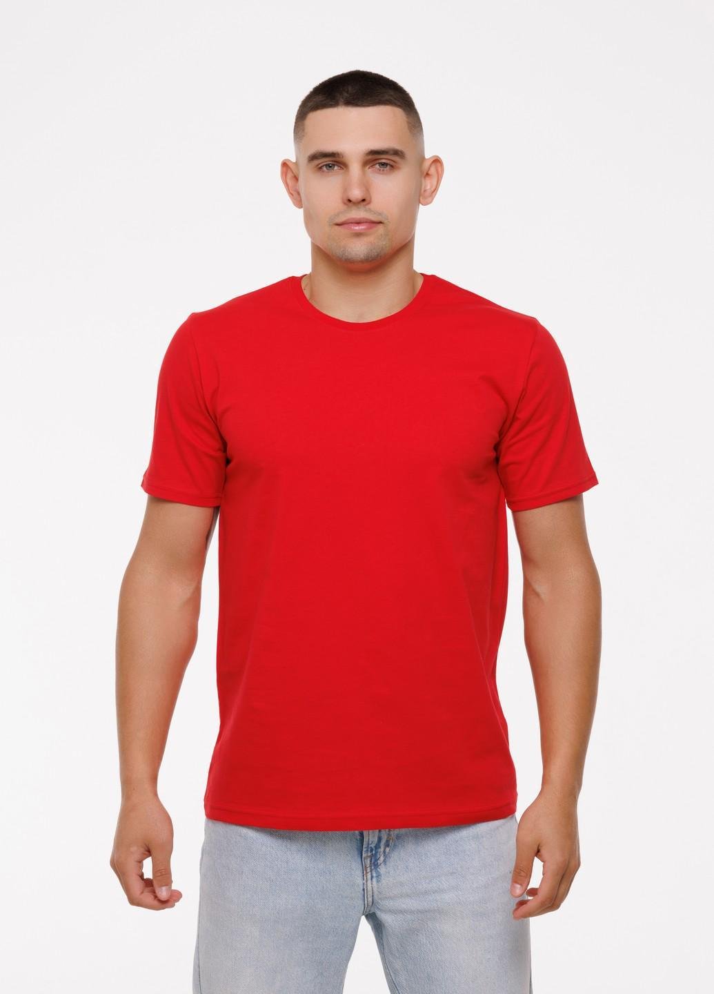 Футболка мужская Наталюкс приталенная 3XL Красный (1213389166461)