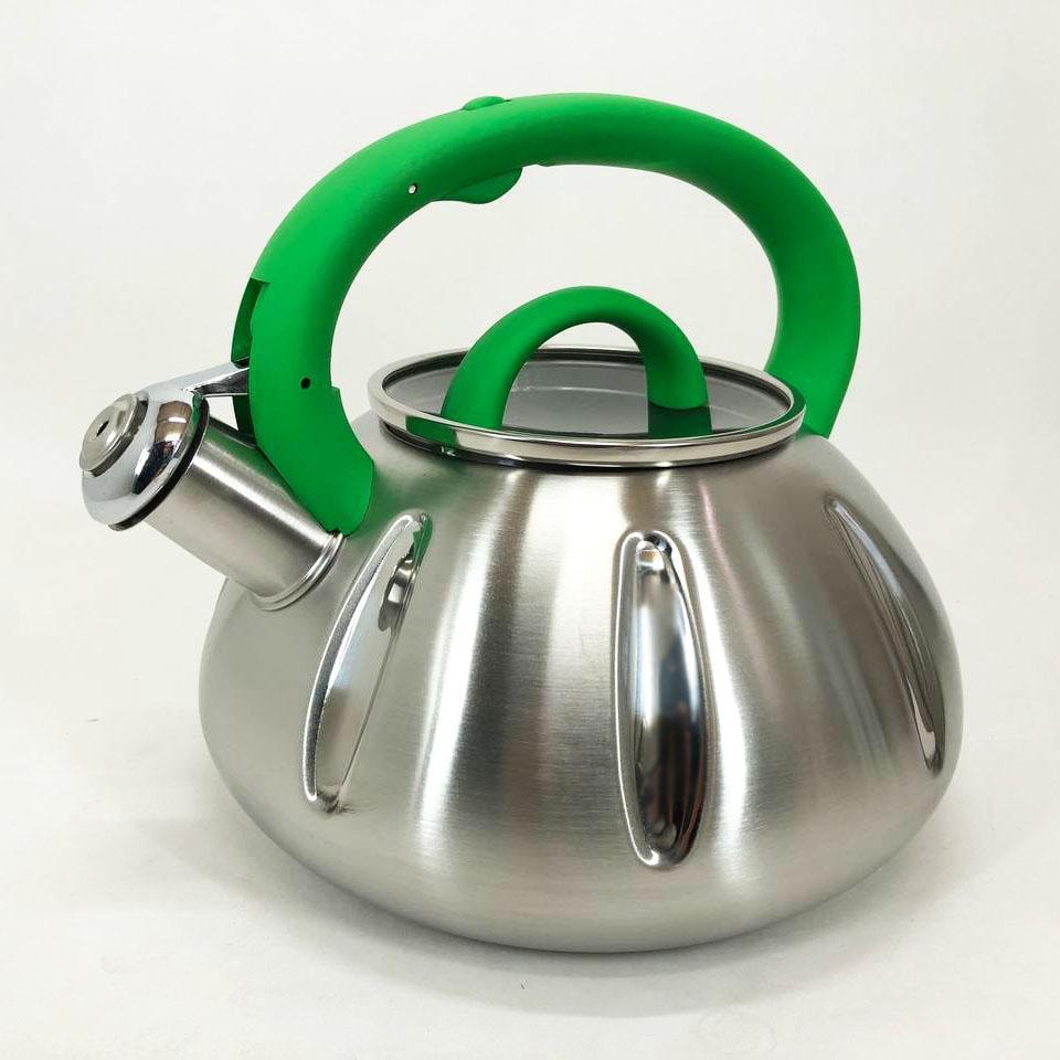 Чайник із свистком Unique UN-5304 3 л Зелений (ws56289-2) - фото 1 Чайник із свистком Unique UN-5304 3 л Зелений (ws56289-2) - фото 1