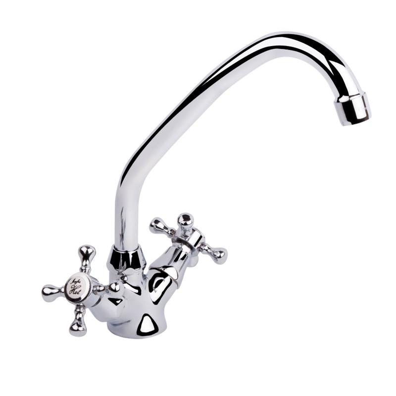 Кухонный смеситель двухвентильный Q-tap Mayfair QTMAYCRM271K Хром (48060)