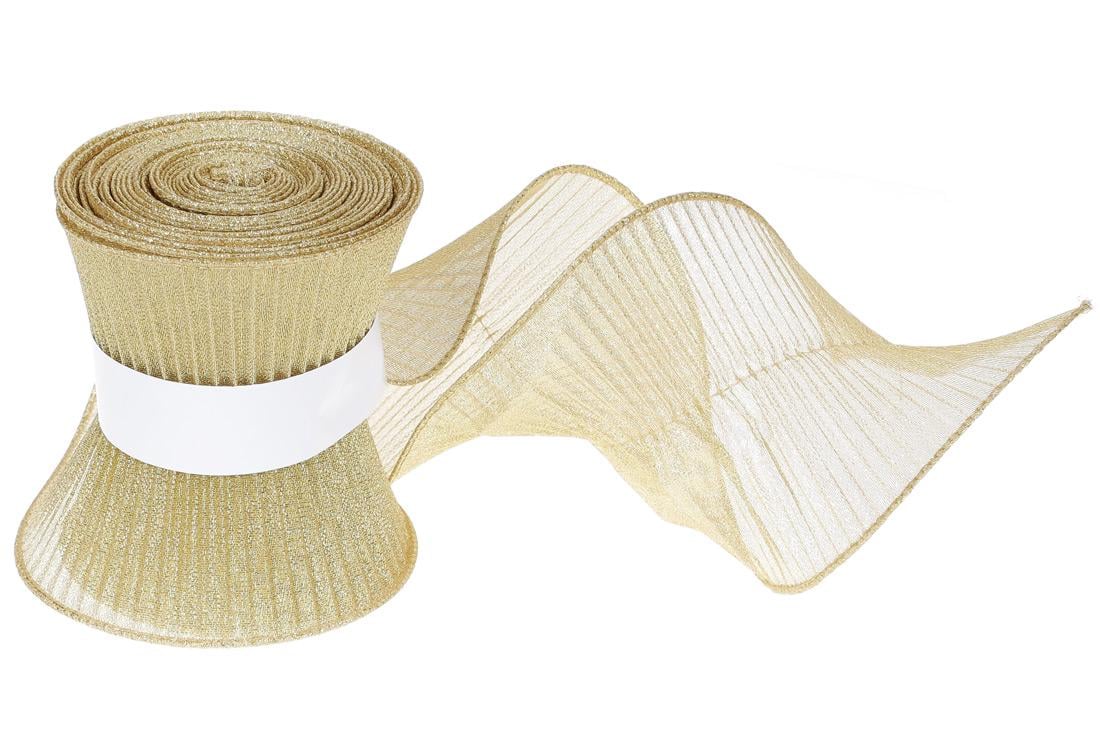 Лента декоративная Bonadi гофре 11,5x457 см Золотой (821-095)