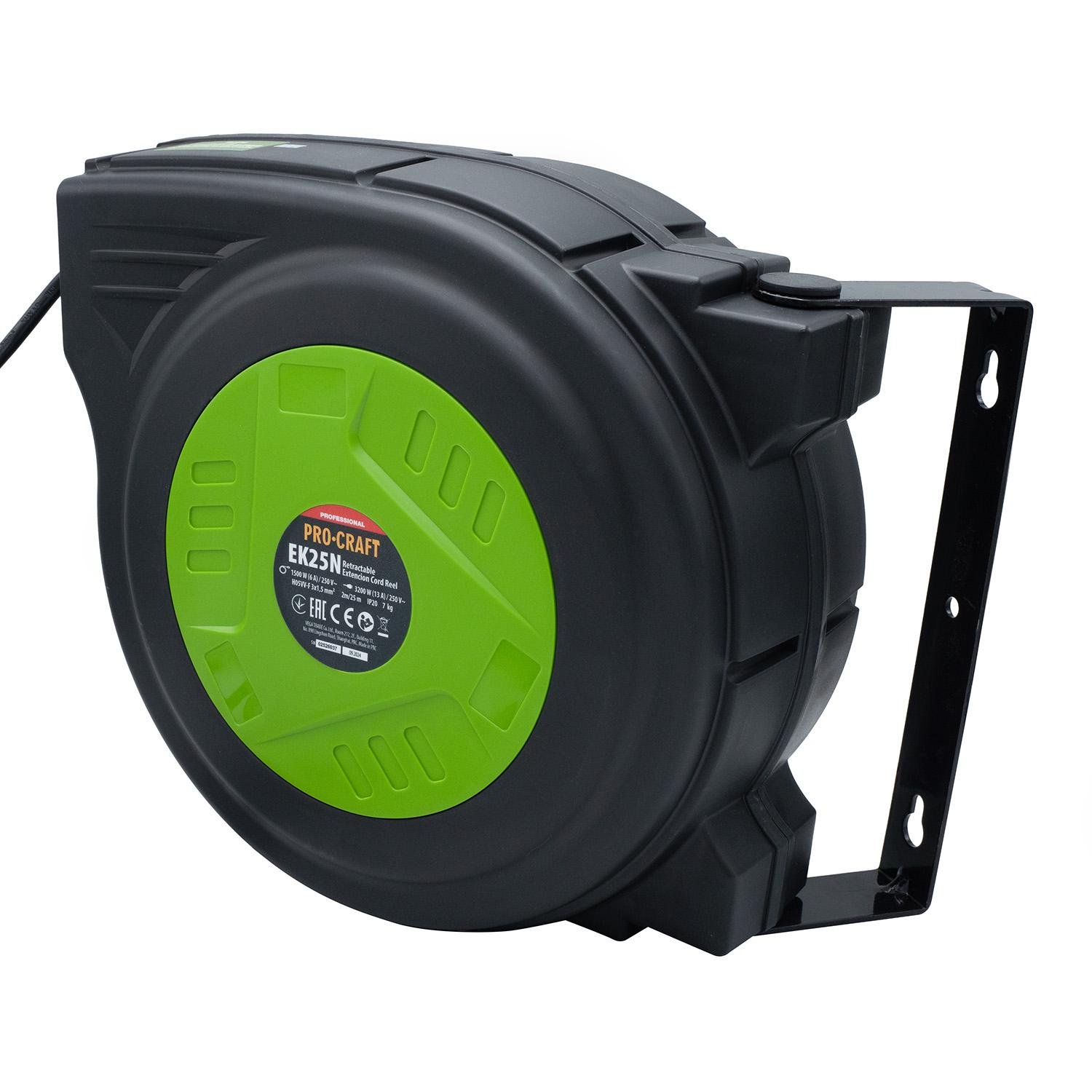 Подовжувач на котушці Procraft EK25N 3x1,5 мм 25 м (29013373) - фото 6 Подовжувач на котушці Procraft EK25N 3x1,5 мм 25 м (29013373) - фото 6