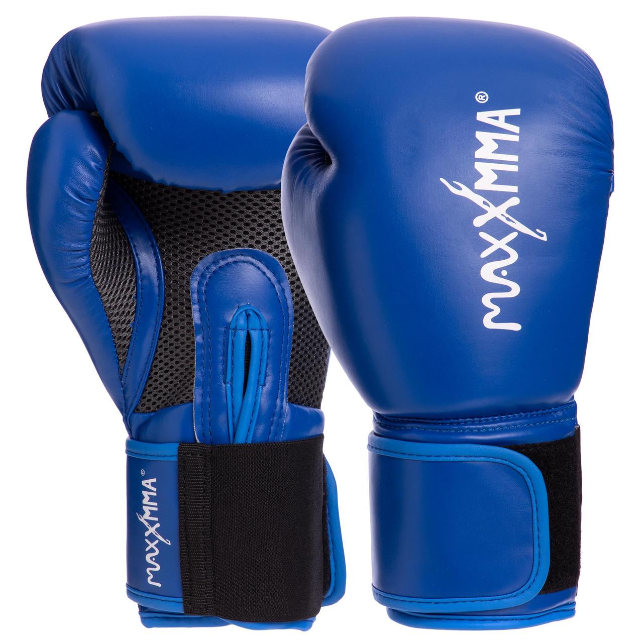 Боксерские перчатки Maxxmma искусственная кожа 12 oz Синий (GB01S)