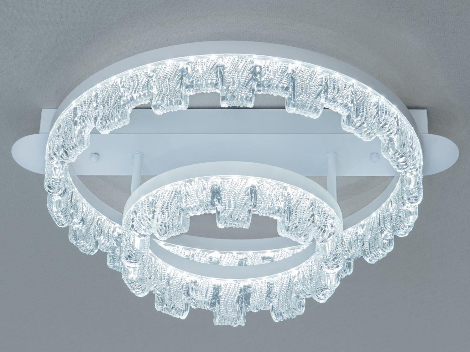 Люстра потолочная Diasha LED два кольца 55 Вт Белый (MX78205/400+200WH)