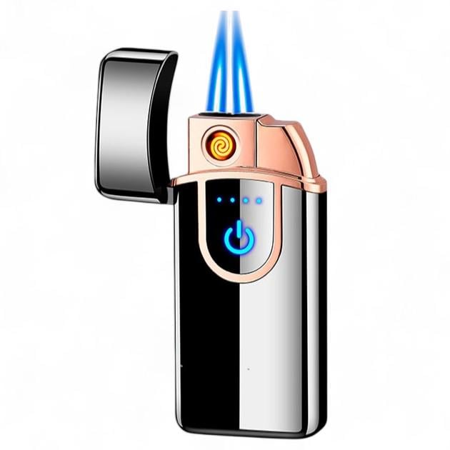 Запальничка газова електроімпульсна USB Lighter L-697 2в1 в подарунковій упаковці Black (26461452)