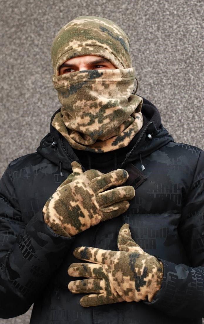 Комплект баф з шапкою та рукавицями One size Pixel (8223 c)