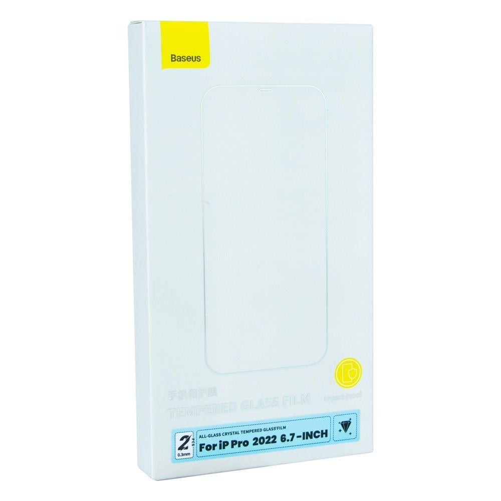 Захисне скло для Apple iPhone 13 Pro Max14 Plus протиударне без рамки 2 штуки скла Baseus SGBL100202