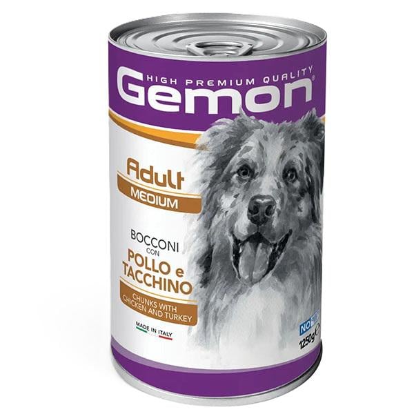 Корм для собак влажный GEMON Dog Wet Medium курица с индейкой 1250 г (000025783)