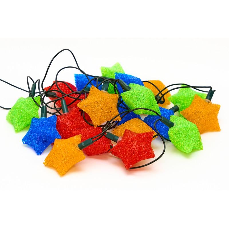 Гірлянда з лампочками розжарювання кристалічні великі зірки 4 м 20 ламп RGB IP20 (040070-2)