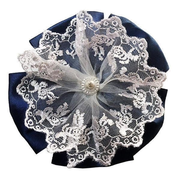 Резинка для волосся дитяча Princess house GBL-02 з мереживом Синій (1015806224)