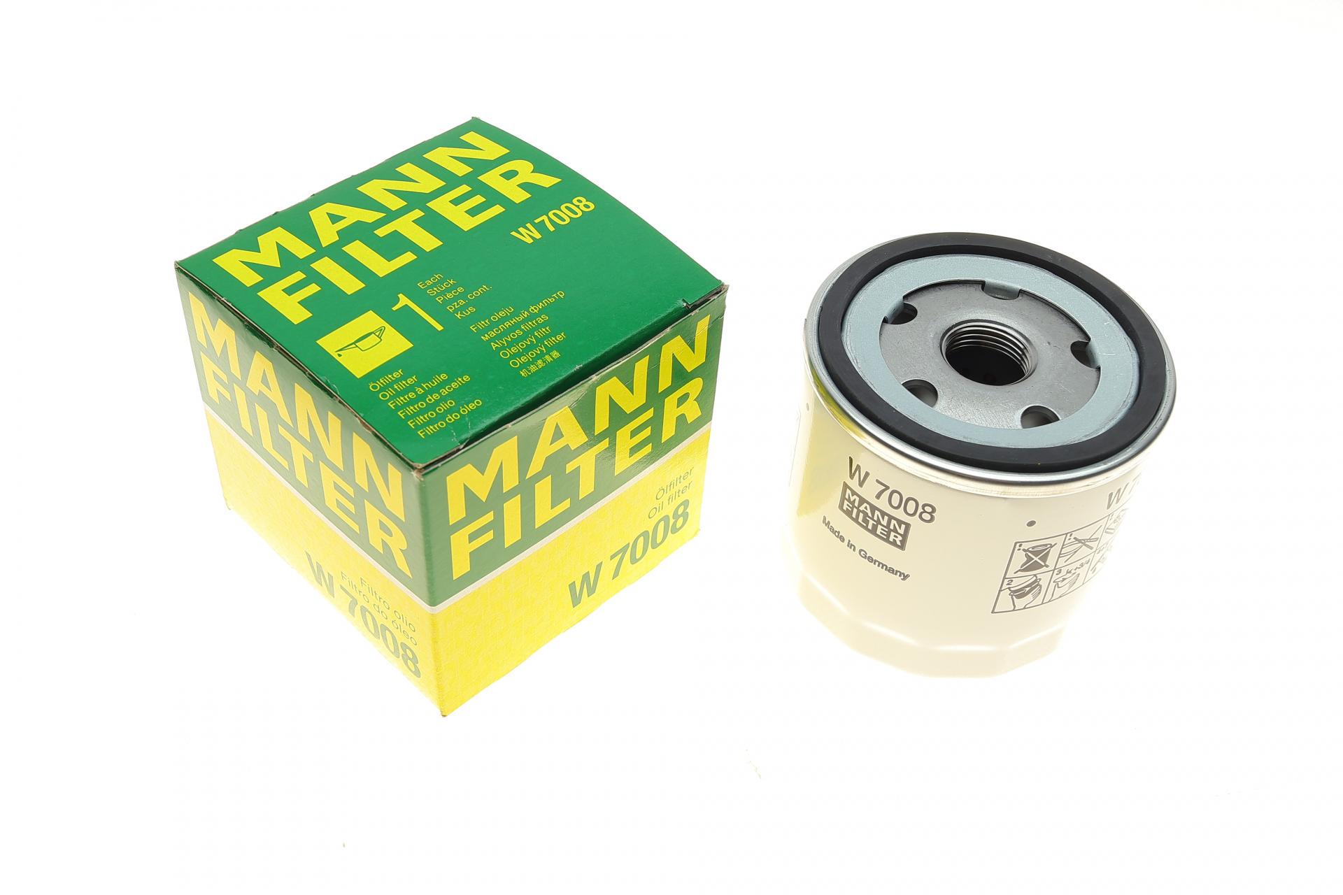 Фильтр масляный Mann-Filter для Ford Transit 2,3i 16V 06-/Focus/Mondeo/Mazda 1,8/2,0 00- (W 7008)