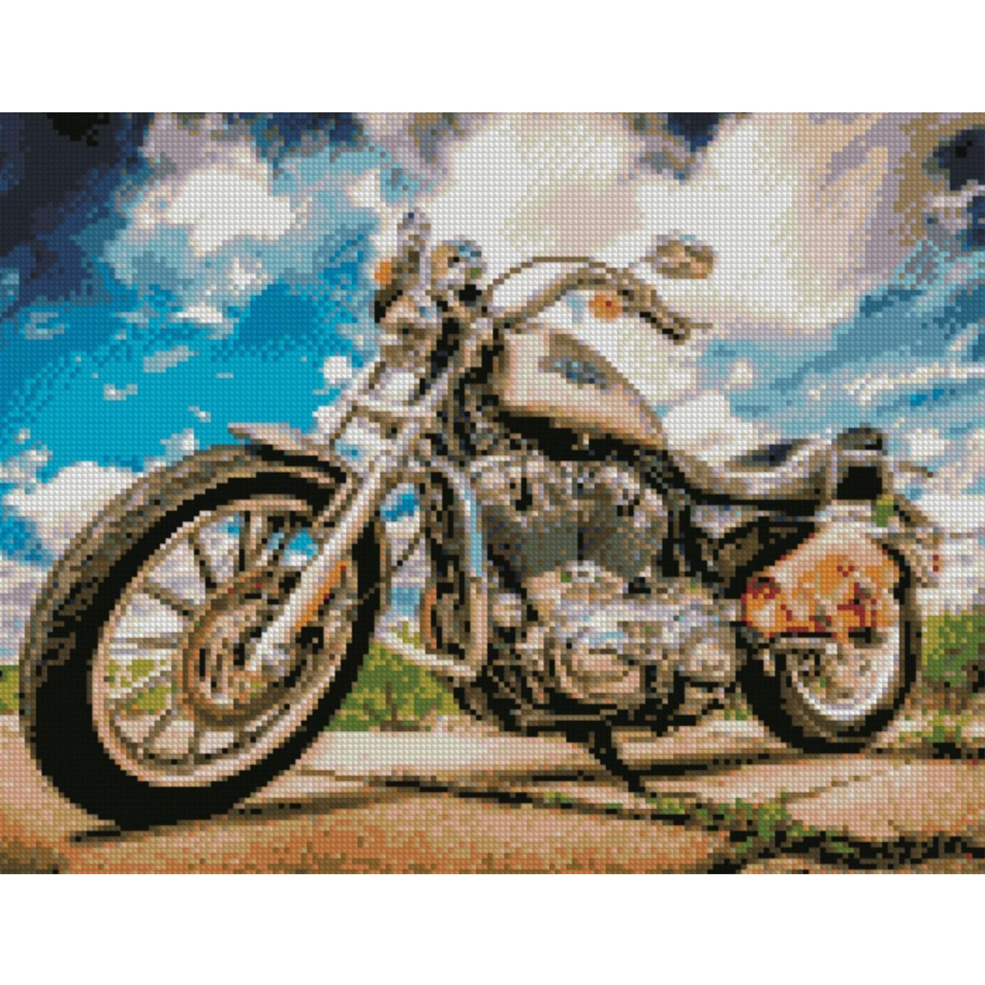 Алмазная мозаика Strateg Ретро-байк 40х50 см (Str-FA40227)