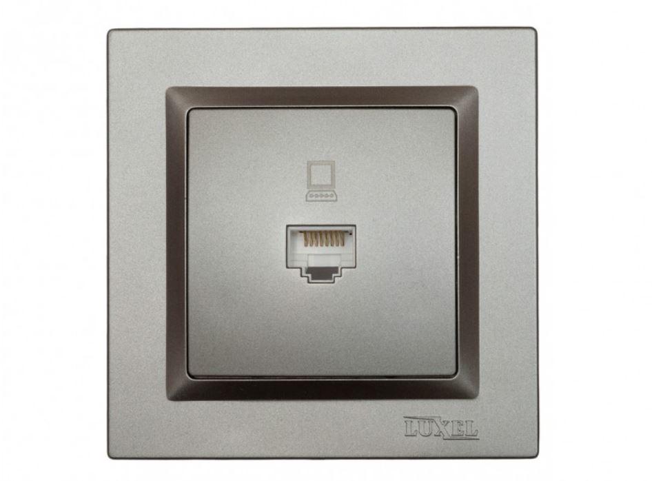 Розетка компьютерная Luxel Jazz Графитовый (9727)