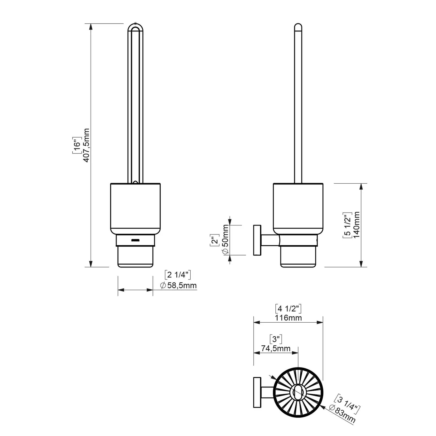 Ершик настенный SONIA ASTRAL Black (195701) - фото 5